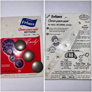 Various Vintage Prims Cover Your Own Buttons 100% Metal USA No Tool DIY
